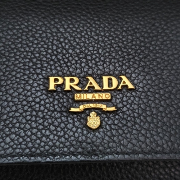 PRADA Black Leather Wallet On Chain Crossbody Bag Shoulder Bag - Picture 8 of 16